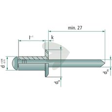 PE 200 blindnit med platt huvud 6x20
