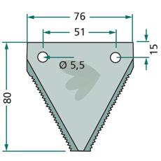 Sltterkniv tandad 81x76 hl mm 25-pack