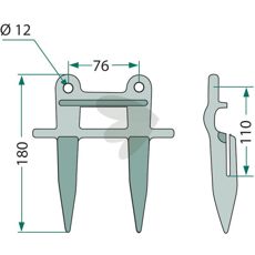 Dubbelfinger Kniv tandad upptill 321115050