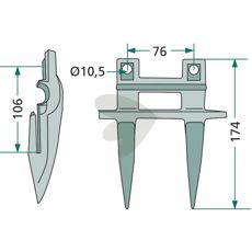 Dubbelt finger 6" 80379720, 379720