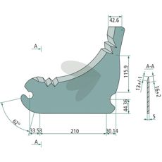 Kniv fr rundbalspress - 5993
