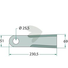 Slagkniv Belagd med hrt mne - 3202103