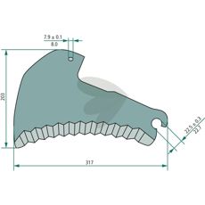 Kniv fr rundbalspress - Z5063900