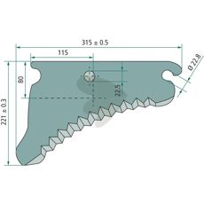 Kniv fr rundbalspress - CC126575