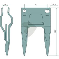 Dubbelfinger Lngt hl 12 mm,