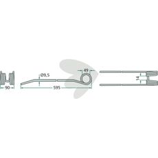 Rfspinne Claas 595 mm 9557100, 0009557100