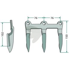 Trippelfinger 8"