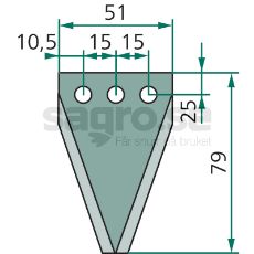 Sltterkniv slt 79x51 hl mm