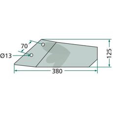 Vingskr "Delta" 125x380mm hl 13mm hger, vriden