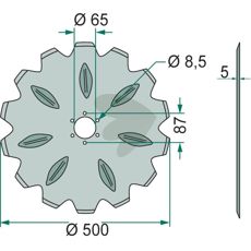 Skivrist Tandad   500 X 5 Mm