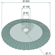 Tallrik korrugerad,  500X4 mm - 41658066350
