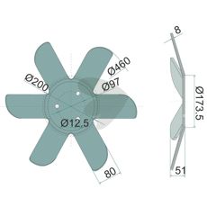 Spadtallrik hger,  460x6 mm