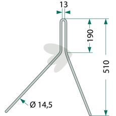 Efterharvspinne dubbel Horsch 510mm