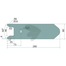 Spets frstrkt 80x15 mm