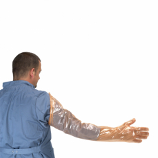 50-pack engångshandskar med axelskydd, perfekt för jordbruk och byggarbete.