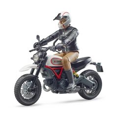 Scrambler Ducati Desert Sled med figur 1:16