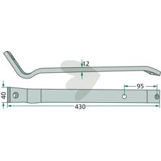 Pinnarm Deutz Fahr (Kverneland) 430mm