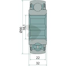 Lager Ytter- 90 mm inv. sexkant