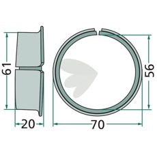 Bussning fr rotorarm 70X20mm innerdiameter 56mm