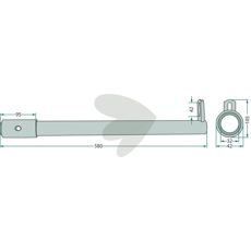 Pinnarmshllare bakre frstrkning 51mm