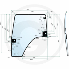 Dörrruta för vänster sida av Deutz 5090G, hållbar och pålitlig.
