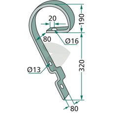 Slpbalkspinne CB 80X320mm hl 13/16mm