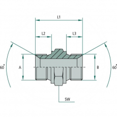GA 3/8 M-BSP x 5/8 M-BSP Adapter
