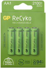 LADDNINGSBART BATTERI 1,2V AA 2100MAH RECYKO 4ST