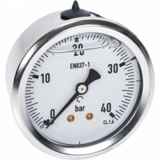 Manometer 40Bar, 63mm, bakre montering, pålitlig för moderata tryck.