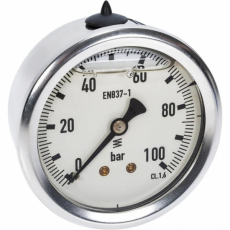 Manometer med bakre montering, 100 Bar, för pålitlig tryckövervakning.