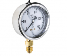 Manometer 250Bar, 63mm, bottenmontering, robust och pålitlig.