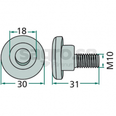 Bult Fr Sltterkniv M10x32