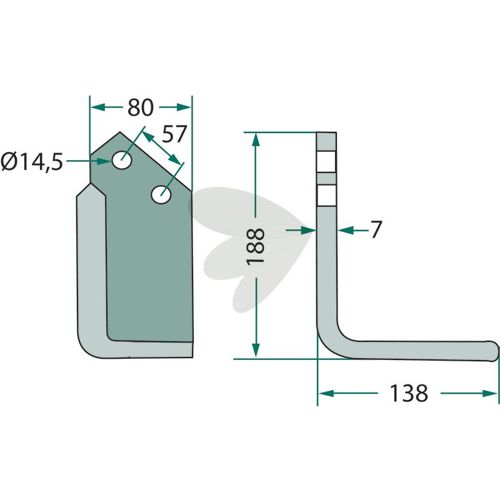 Produktbild von Granit Parts Winkelmesser Rechts 180KRO-04R – Für Fräse Krone 036273.0