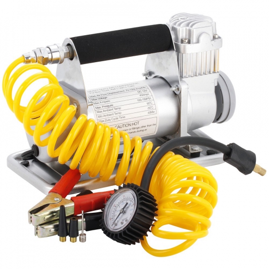 Kompressor 12V med LED-lampa (batteriklämmor)— Forsage Sweden